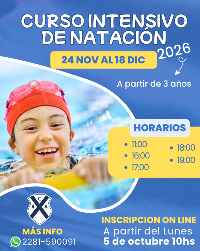 Abierta la inscripción para el CURSO INTENSIVO DE NATACIÓN